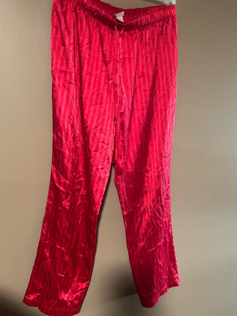 Victoria's Secret Red & Pink Satin Sleep Pants